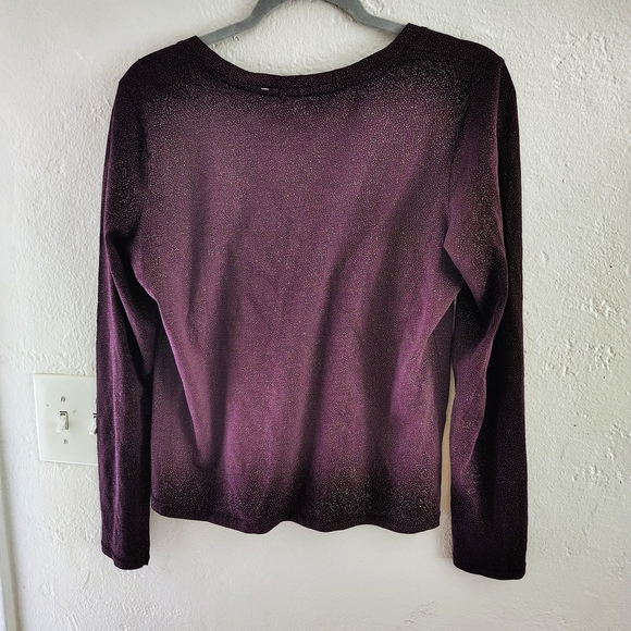 Purple V-Neck Sweater - Picture 3 of 5